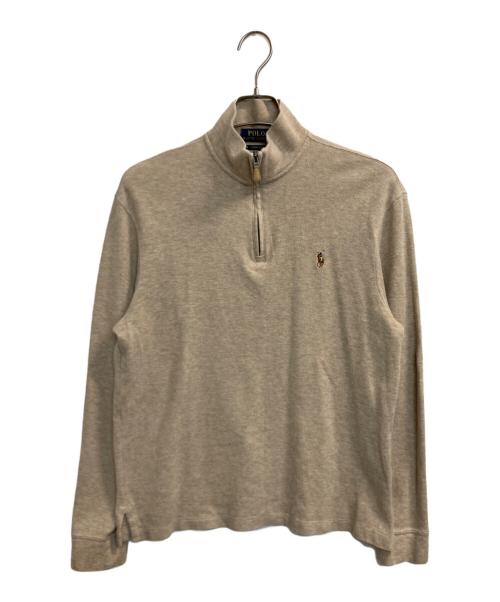 POLO RALPH LAUREN（ポロ・ラルフローレン）POLO RALPH LAUREN (ポロ・ラルフローレン) ESTATE RIB HALF ZIP KNIT ベージュ サイズ:Ｓの古着・服飾アイテム