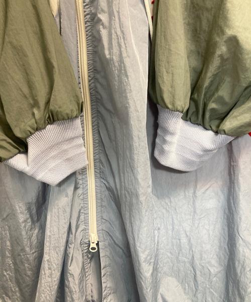 MEGMIURA（メグミウラ）MEGMIURA (メグミウラ) Nylon Long MA-01/ジップナイロンロングコート レッド×ブルー サイズ:36の古着・服飾アイテム
