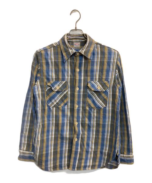 WAREHOUSE（ウエアハウス）WAREHOUSE (ウエアハウス) チェックシャツ ブルー×イエロー サイズ:Ｍの古着・服飾アイテム