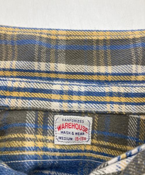 WAREHOUSE（ウエアハウス）WAREHOUSE (ウエアハウス) チェックシャツ ブルー×イエロー サイズ:Ｍの古着・服飾アイテム