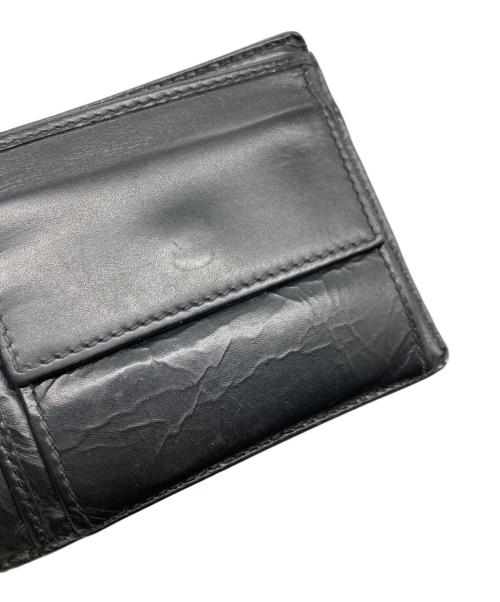BOTTEGA VENETA（ボッテガベネタ）BOTTEGA VENETA (ボッテガベネタ) イントレチャート2つ折り財布 ブラックの古着・服飾アイテム