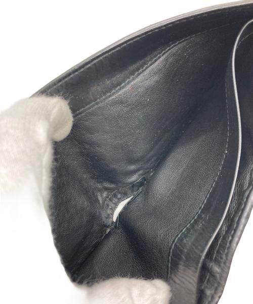BOTTEGA VENETA（ボッテガベネタ）BOTTEGA VENETA (ボッテガベネタ) イントレチャート2つ折り財布 ブラックの古着・服飾アイテム