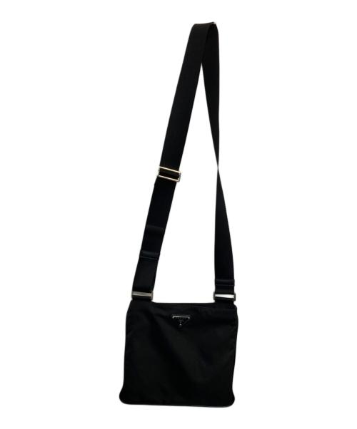 PRADA（プラダ）PRADA (プラダ) 三角プレートナイロンサコッシュ ブラックの古着・服飾アイテム