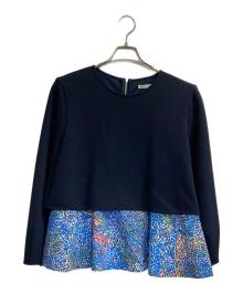 HERALBONY（ヘラルボニー）の古着「Art Ruffle Long Sleeve「（無題）（青）」」｜ネイビー