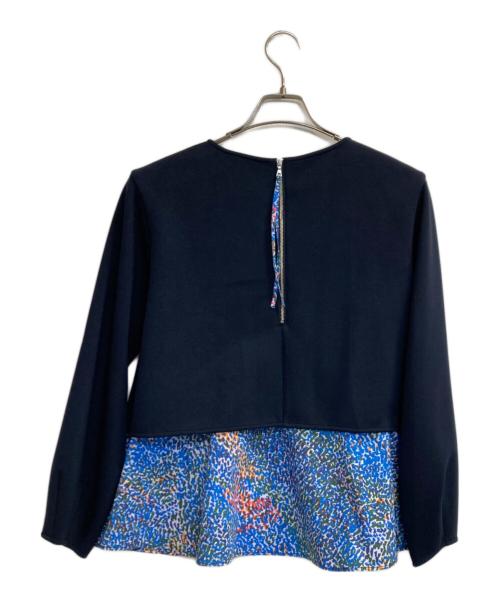 HERALBONY（ヘラルボニー）HERALBONY (ヘラルボニー) Art Ruffle Long Sleeve「（無題）（青）」 ネイビー サイズ:ＦＲＥＥの古着・服飾アイテム