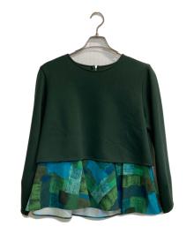 HERALBONY（ヘラルボニー）の古着「Art Ruffle Long Sleeve「Landscape」」｜グリーン
