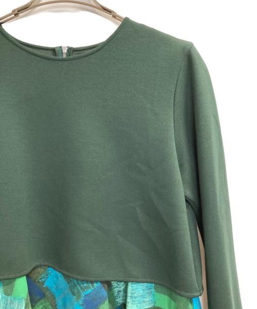 HERALBONY（ヘラルボニー）HERALBONY (ヘラルボニー) Art Ruffle Long Sleeve「Landscape」 グリーン サイズ:ＦＲＥＥの古着・服飾アイテム