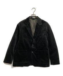 HERALBONY（ヘラルボニー）の古着「Embroidered Corduroy Jacket「marina-moji003」 Charcoal」｜ブラック