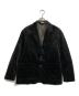 HERALBONY（ヘラルボニー）の古着「Embroidered Corduroy Jacket「marina-moji003」 Charcoal」｜ブラック