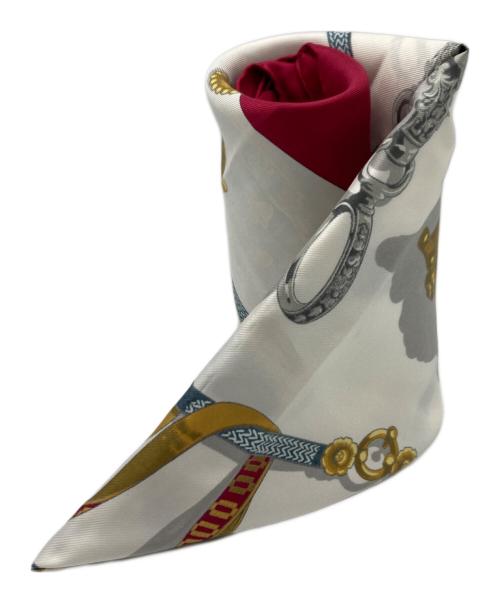 HERMES（エルメス）HERMES (エルメス) Memoire d'Hermes/エルメスの思い出 レッド×ホワイト サイズ:カレ90の古着・服飾アイテム