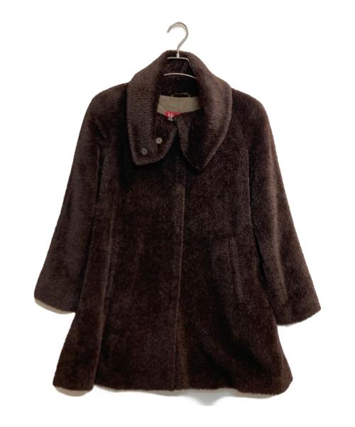 Max Mara Studio（マックスマーラ ストゥディオ）MAX MARA STUDIO (マックスマーラ ストゥディオ) アルパカウールシャギーボアコート ブラウン サイズ:36の古着・服飾アイテム
