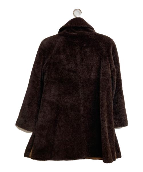 Max Mara Studio（マックスマーラ ストゥディオ）MAX MARA STUDIO (マックスマーラ ストゥディオ) アルパカウールシャギーボアコート ブラウン サイズ:36の古着・服飾アイテム