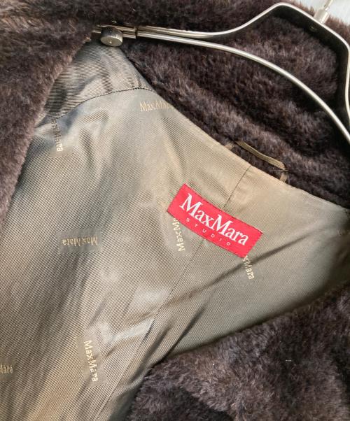 Max Mara Studio（マックスマーラ ストゥディオ）MAX MARA STUDIO (マックスマーラ ストゥディオ) アルパカウールシャギーボアコート ブラウン サイズ:36の古着・服飾アイテム