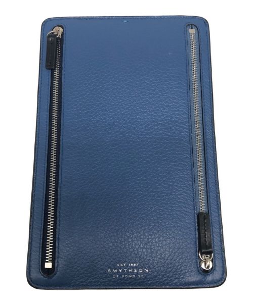 SMYTHSON（スマイソン）SMYTHSON (スマイソン) カレンシーケース ブルーの古着・服飾アイテム