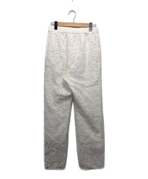 VERMEIL par iena（ヴェルメイユ パー イエナ）VERMEIL par iena (ヴェルメイユ パー イエナ) コットンエンブレース前スリットパンツ ホワイト サイズ:40の古着・服飾アイテム