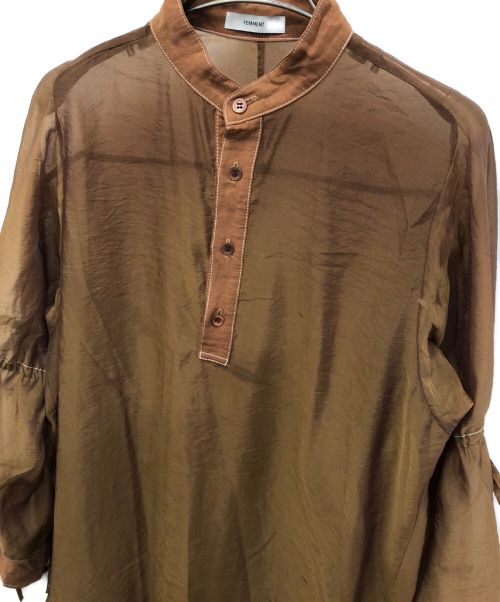 FEMMENT（ファモン）FEMMENT (ファモン) シアーシャツワンピース ブラウン サイズ:1の古着・服飾アイテム