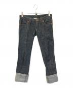 DSQUARED2ディースクエアード）の古着「ローライズクロップドデニムパンツ」｜ネイビー