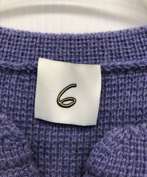 6(ROKU) BEAUTY&YOUTH（ロク ビューティーアンドユース）6(ROKU) BEAUTY&YOUTH (ロク ビューティーアンドユース) KNIT CHINA MOTIF CARDIGAN パープル サイズ:-の古着・服飾アイテム