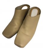 TODAYFULトゥデイフル）の古着「レザースクエアトゥミュール」｜アイボリー