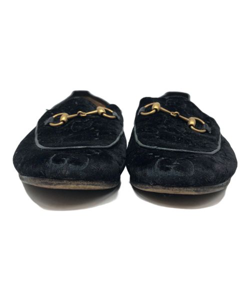 GUCCI（グッチ）GUCCI (グッチ) GGベルベットローファー ブラック サイズ:9の古着・服飾アイテム