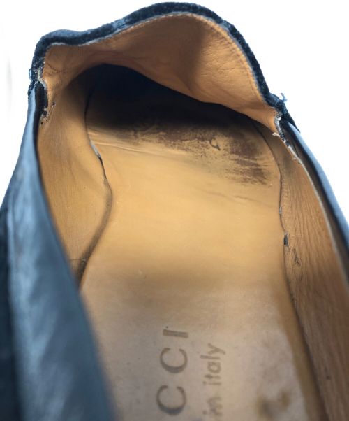 GUCCI（グッチ）GUCCI (グッチ) GGベルベットローファー ブラック サイズ:9の古着・服飾アイテム