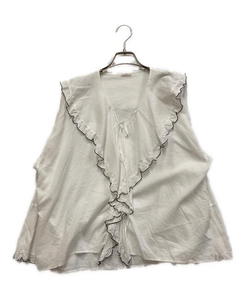 IENA（イエナ）IENA (イエナ) コットンドビー フリル ブラウス ホワイト サイズ:SIZE M (38)の古着・服飾アイテム