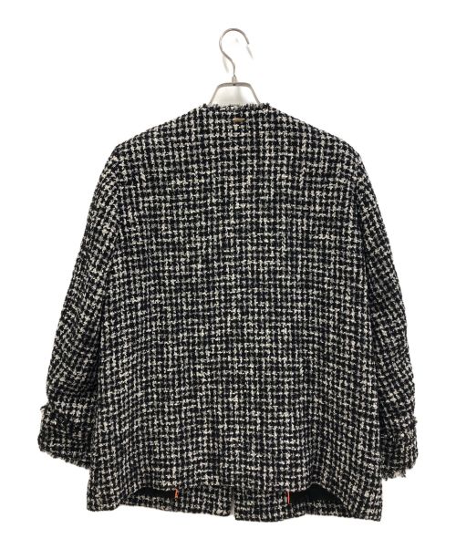 Rie miller（リエ ミラー）Rie miller (リエ ミラー) クルーネックフリンジジャケット ブラック サイズ:38の古着・服飾アイテム