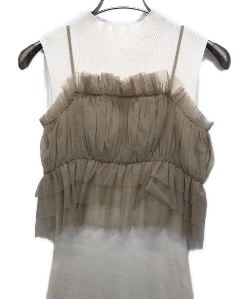 Snidel（スナイデル）Snidel (スナイデル) Sustainableチュール&ノースリニットワンピース ベージュ サイズ:ONE SIZE 未使用品の古着・服飾アイテム