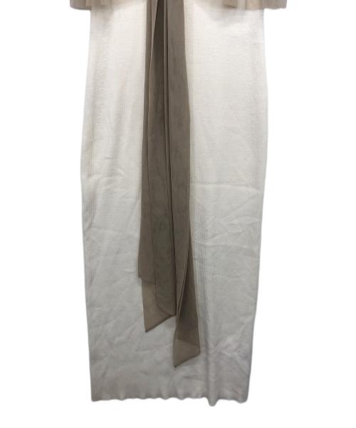 Snidel（スナイデル）Snidel (スナイデル) Sustainableチュール&ノースリニットワンピース ベージュ サイズ:ONE SIZE 未使用品の古着・服飾アイテム