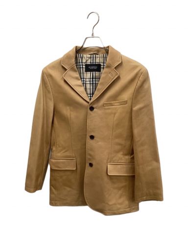 BURBERRY BLACK LABEL ダークブラウン レザーコート　メンズ 中古・古着通販】BURBERRY BLACK LABEL (バーバリーブラックレーベル