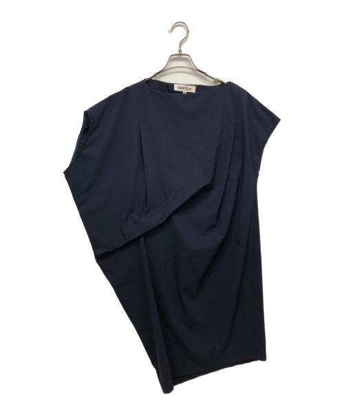 ENFOLD（エンフォルド）ENFOLD (エンフォルド) アシンメトリーノースリーブワンピース ネイビー サイズ:38の古着・服飾アイテム
