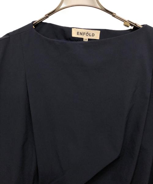 ENFOLD（エンフォルド）ENFOLD (エンフォルド) アシンメトリーノースリーブワンピース ネイビー サイズ:38の古着・服飾アイテム