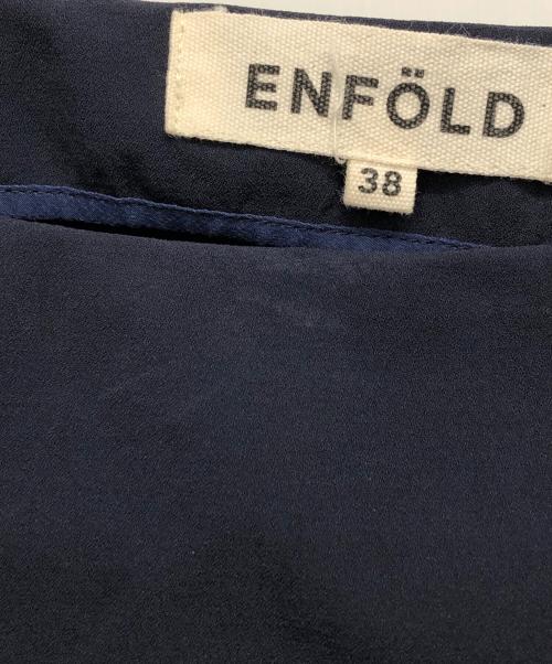 ENFOLD（エンフォルド）ENFOLD (エンフォルド) アシンメトリーノースリーブワンピース ネイビー サイズ:38の古着・服飾アイテム