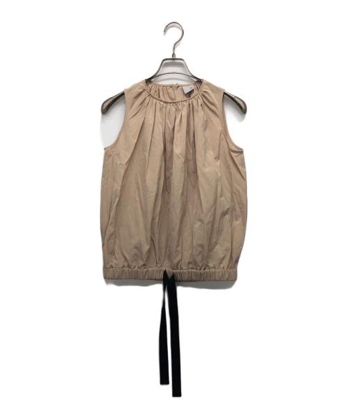 avec deuxclefs（アヴェクデュクレ）avec deuxclefs (アヴェクデュクレ) ノースリーブブラウス ベージュ サイズ:Sの古着・服飾アイテム