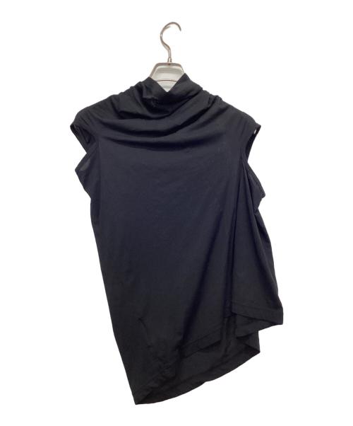 JUNYA WATANABE COMME des GARCONS（(ジュンヤワタナベ コムデギャルソン）JUNYA WATANABE COMME des GARCONS ((ジュンヤワタナベ コムデギャルソン) ドレープアシンメトリーノースリーブカットソー ブラック サイズ:Sの古着・服飾アイテム