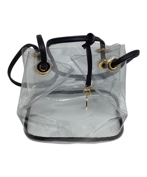 BLUE LABEL CRESTBRIDGE（ブルーレーベルクレストブリッジ）BLUE LABEL CRESTBRIDGE (ブルーレーベルクレストブリッジ) ビニール巾着型バッグ ブラックの古着・服飾アイテム