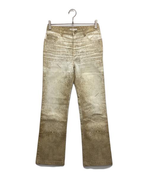 ROBERTO CAVALLI（ロベルトカヴァリ）ROBERTO CAVALLI (ロベルトカヴァリ) スネーク柄パンツ ベージュ サイズ:Sの古着・服飾アイテム