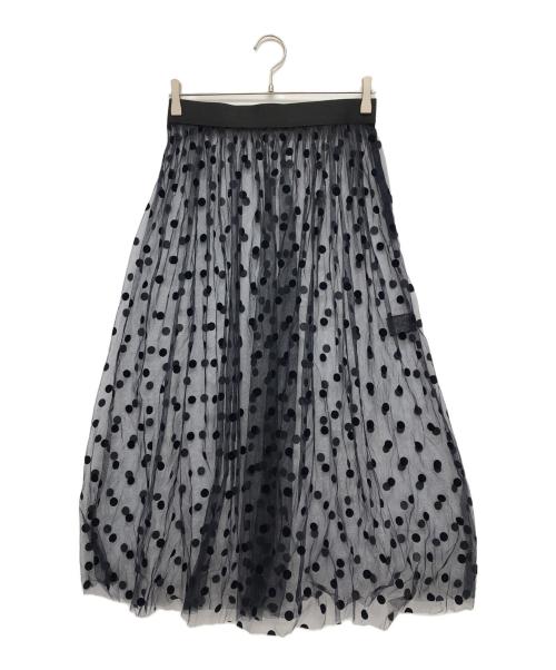MUVEIL（ミュベール）MUVEIL (ミュベール) ドットチュールスカート ブラック サイズ:38の古着・服飾アイテム
