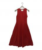 MaxMaraマックスマーラ）の古着「リネン昆ノースリーブワンピース」｜レッド