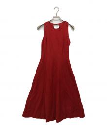 MaxMara（マックスマーラ）の古着「リネン昆ノースリーブワンピース」｜レッド