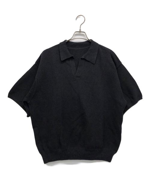 crepuscule（クレプスキュール）crepuscule (クレプスキュール) Light Moss Stitch Polo ブラック サイズ:1の古着・服飾アイテム