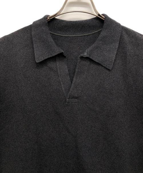 crepuscule（クレプスキュール）crepuscule (クレプスキュール) Light Moss Stitch Polo ブラック サイズ:1の古着・服飾アイテム