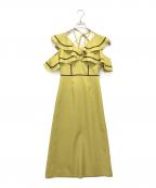 Lily Brownリリーブラウン）の古着「配色フリルワンピース」｜グリーン