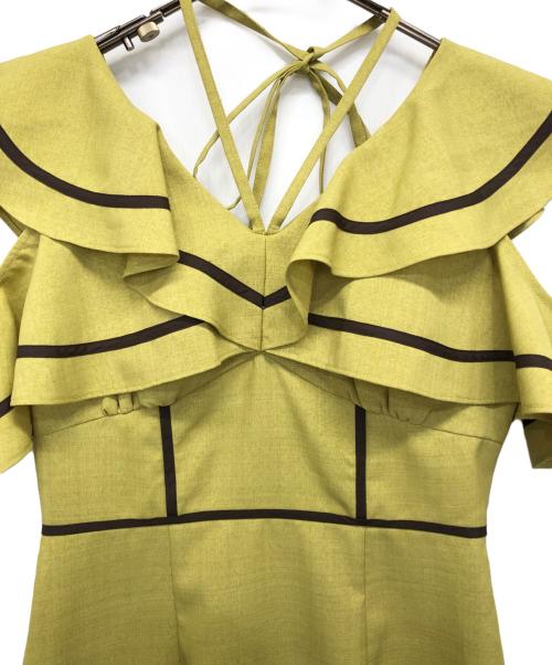 Lily Brown（リリーブラウン）Lily Brown (リリーブラウン) 配色フリルワンピース グリーン サイズ:1の古着・服飾アイテム