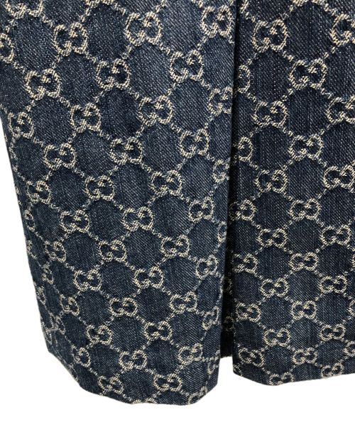 GUCCI（グッチ）GUCCI (グッチ) GG総柄ウォッシュドオーガニックデニムスカート インディゴ サイズ:40の古着・服飾アイテム