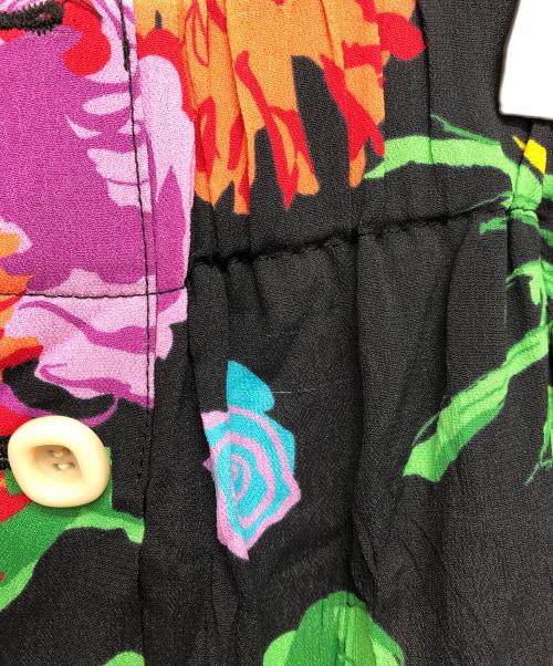 GUCCI（グッチ）GUCCI (グッチ) フラワープリントロングフレアスカート ブラック サイズ:40の古着・服飾アイテム