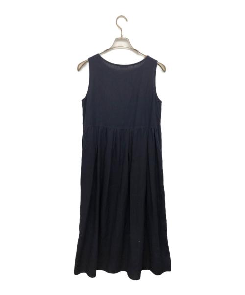 LE GLAZIK（ル グラジック）LE GLAZIK (ル グラジック) ノースリーブリネンワンピース ネイビー サイズ:36の古着・服飾アイテム