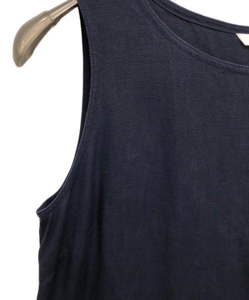 LE GLAZIK（ル グラジック）LE GLAZIK (ル グラジック) ノースリーブリネンワンピース ネイビー サイズ:36の古着・服飾アイテム