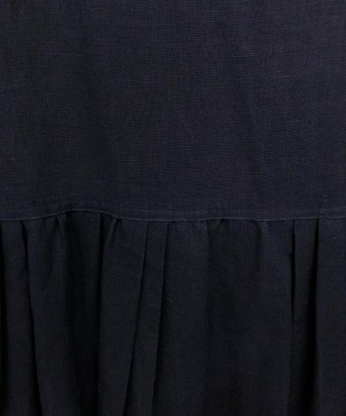 LE GLAZIK（ル グラジック）LE GLAZIK (ル グラジック) ノースリーブリネンワンピース ネイビー サイズ:36の古着・服飾アイテム