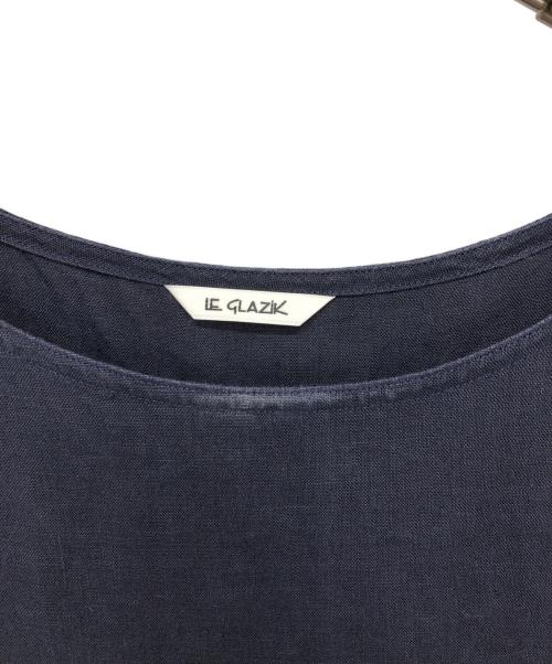 LE GLAZIK（ル グラジック）LE GLAZIK (ル グラジック) ノースリーブリネンワンピース ネイビー サイズ:36の古着・服飾アイテム